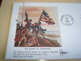 The Battle of Yorktown 1981 USA ensipäiväkuori FDC kuoressa myös vuoden 1931 Yorktown-postimerkki leimattuna