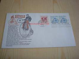 Isopyöräinen polkupyörä 1982 USA ensipäiväkuori FDC kolmella postimerkillä
