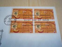 Daniel Boone 1968 USA ensipäiväkuori FDC neljällä postimerkillä