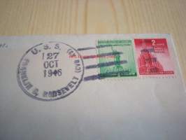 Navy Day 1946 U.S.S. Roosevelt USA ensipäiväkuori FDC lähettäjänä laivan kapteeni?