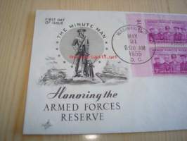 Honoring Armed Forces Reserve 1955 USA ensipäiväkuori FDC neljällä postimerkillä