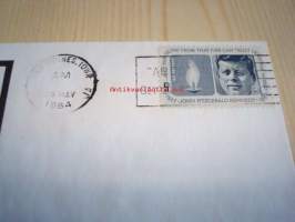 Presidentti John F. Kennedy kuuluisa keinutuoli 1964 USA ensipäiväkuori FDC