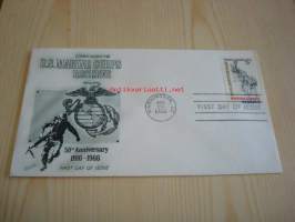 U.S. Marine Corps 1966 USA ensipäiväkuori FDC