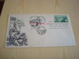 Minnesota 1958 USA ensipäiväkuori FDC harvinaisempi versio
