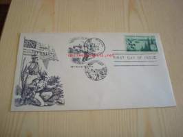 Minnesota 1958 USA ensipäiväkuori FDC harvinaisempi versio