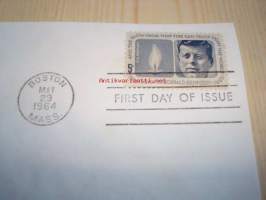 Presidentti John F. Kennedy 1964 USA ensipäiväkuori FDC