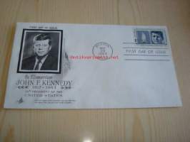 Presidentti John F. Kennedy 1964 USA ensipäiväkuori FDC