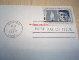 Presidentti John F. Kennedy 1964 USA ensipäiväkuori FDC