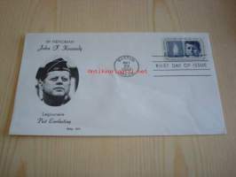 Presidentti John F. Kennedy 1964 USA ensipäiväkuori FDC