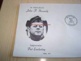 Presidentti John F. Kennedy 1964 USA ensipäiväkuori FDC