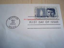 Presidentti John F. Kennedy 1964 USA ensipäiväkuori FDC