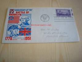 Battle of Brooklyn 1951 USA FDC ensipäiväkuori