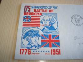 Battle of Brooklyn 1951 USA FDC ensipäiväkuori