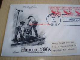 Resiina Hand Car 1983 USA FDC ensipäiväkuori neljällä postimerkillä