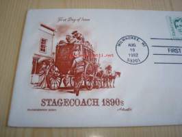 Postivaunut Stagecoach 1982 USA FDC ensipäiväkuori