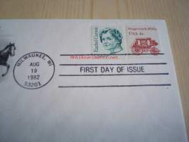 Postivaunut Stagecoach 1982 USA FDC ensipäiväkuori