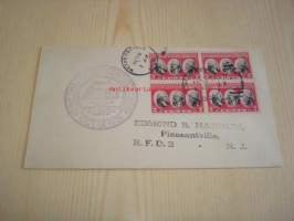 Yorktown 1931 USA ensipäiväkuori FDC neljällä postimerkillä