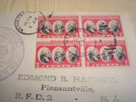 Yorktown 1931 USA ensipäiväkuori FDC neljällä postimerkillä