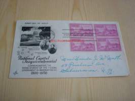 National Capital Washington 1950 USA ensipäiväkuori FDC neljällä postimerkillä