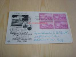 National Capital Washington 1950 USA ensipäiväkuori FDC neljällä postimerkillä