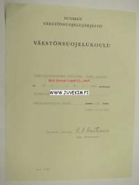 Suomen Väestönsuojelujärjestö, virastojen ja laitosten suojelujohtajan peruskurssi -kurssitodistus
