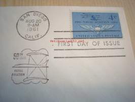 50th Anniversary Naval Aviation 1911-1961 USA ensipäiväkuori FDC