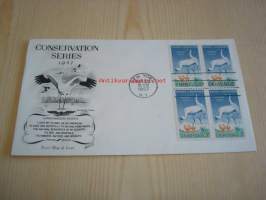 Conservation series Whooping Crane 1957 USA ensipäiväkuori FDC neljällä postimerkillä
