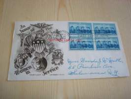 Honoring Women in Armed Service 1952 USA ensipäiväkuori FDC neljällä postimerkillä