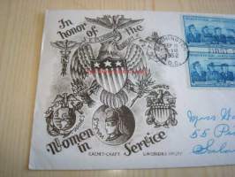 Honoring Women in Armed Service 1952 USA ensipäiväkuori FDC neljällä postimerkillä