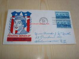 Honoring Women in Armed Service 1952 USA ensipäiväkuori FDC kahdella postimerkillä