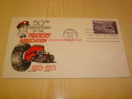 50th Anniversary of the Truckers Association 1903-1953 USA ensipäiväkuori FDC