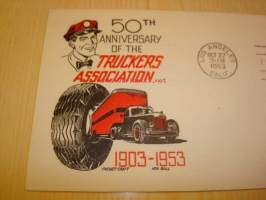 50th Anniversary of the Truckers Association 1903-1953 USA ensipäiväkuori FDC