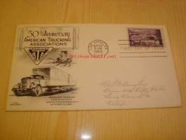 50th Anniversary of the Truckers Association 1903-1953 USA ensipäiväkuori FDC