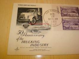 50th Anniversary of the Truckers Association 1903-1953 USA ensipäiväkuori FDC