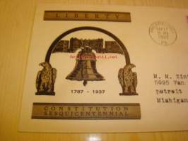 Liberty Bell U.S. Constitution 1937 USA ensipäiväkuori