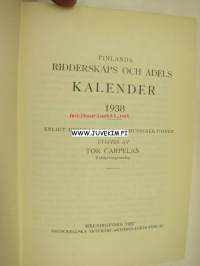 Finlands ridderskaps och adels kalender 1938 -aateliskalenteri