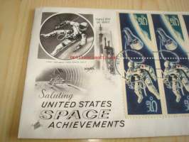United States Space Achievements 1967 USA ensipäiväkuori FDC kahdeksalla postimerkillä