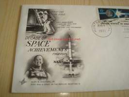 United States Space Achievements 1971 USA ensipäiväkuori FDC kahdella postimerkillä