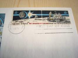 United States Space Achievements 1971 USA ensipäiväkuori FDC kahdella postimerkillä