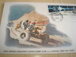 NASA Manned Spacecraft Center Stamp Club 1971 USA ensipäiväkuori FDC kahdella postimerkillä