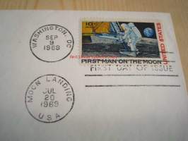 Apollo 11 First Man on the Moon 1969 USA ensipäiväkuori FDC