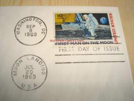 Apollo 11 First Moon Landing 1969 USA ensipäiväkuori FDC