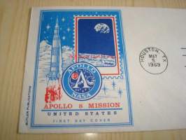Apollo 8 Mission 1969 USA ensipäiväkuori FDC