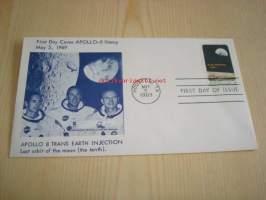 Apollo 8 Trans Earth Injection 1969 USA ensipäiväkuori FDC