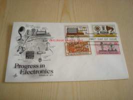 Progress in Electronics 1973 USA ensipäiväkuori FDC neljällä erilaisella postimerkillä