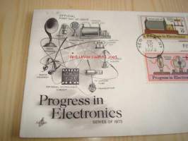 Progress in Electronics 1973 USA ensipäiväkuori FDC neljällä erilaisella postimerkillä