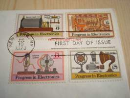 Progress in Electronics 1973 USA ensipäiväkuori FDC neljällä erilaisella postimerkillä