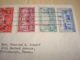 Military Heroes of the United States 1937 USA ensipäiväkuori FDC viidellä erilaisella postimerkillä