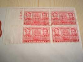 Thomas MacDonough ja Decatur Navy Heroes 1937 USA ensipäiväkuori FDC neljällä postimerkillä