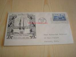 U.S. Military Academy, West Point, New York 1937 USA ensipäiväkuori FDC harvinaisempi versio